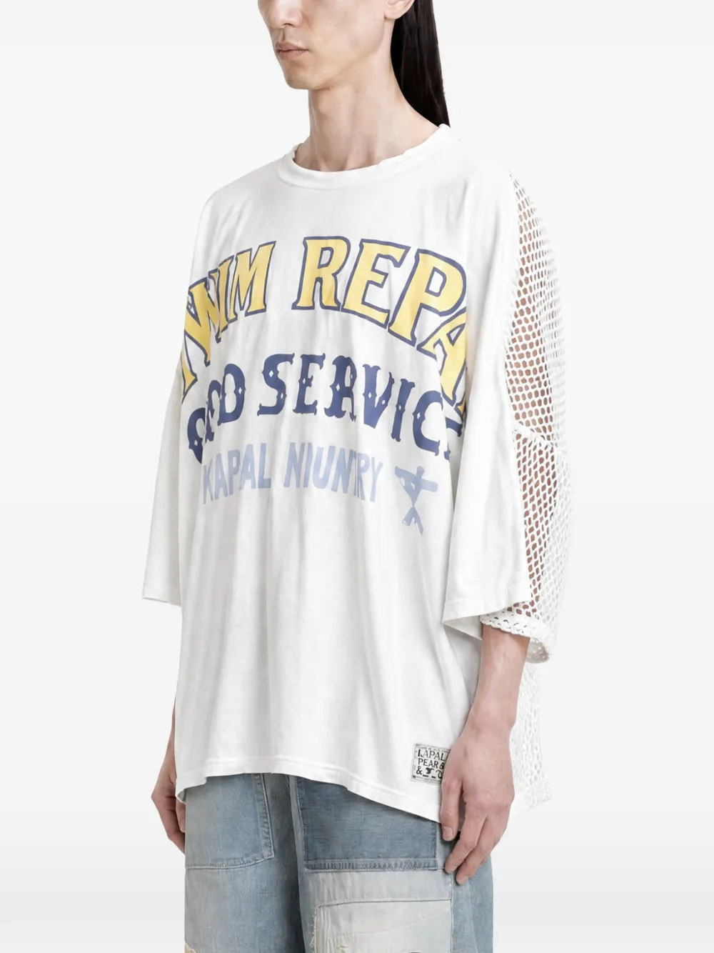 KAPITAL Katabira T-shirt met grafische print Wit