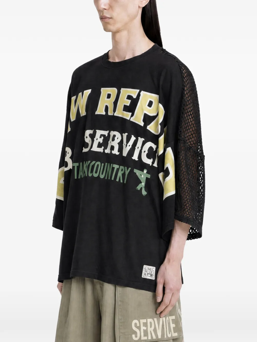 KAPITAL T-shirt met grafische print Zwart