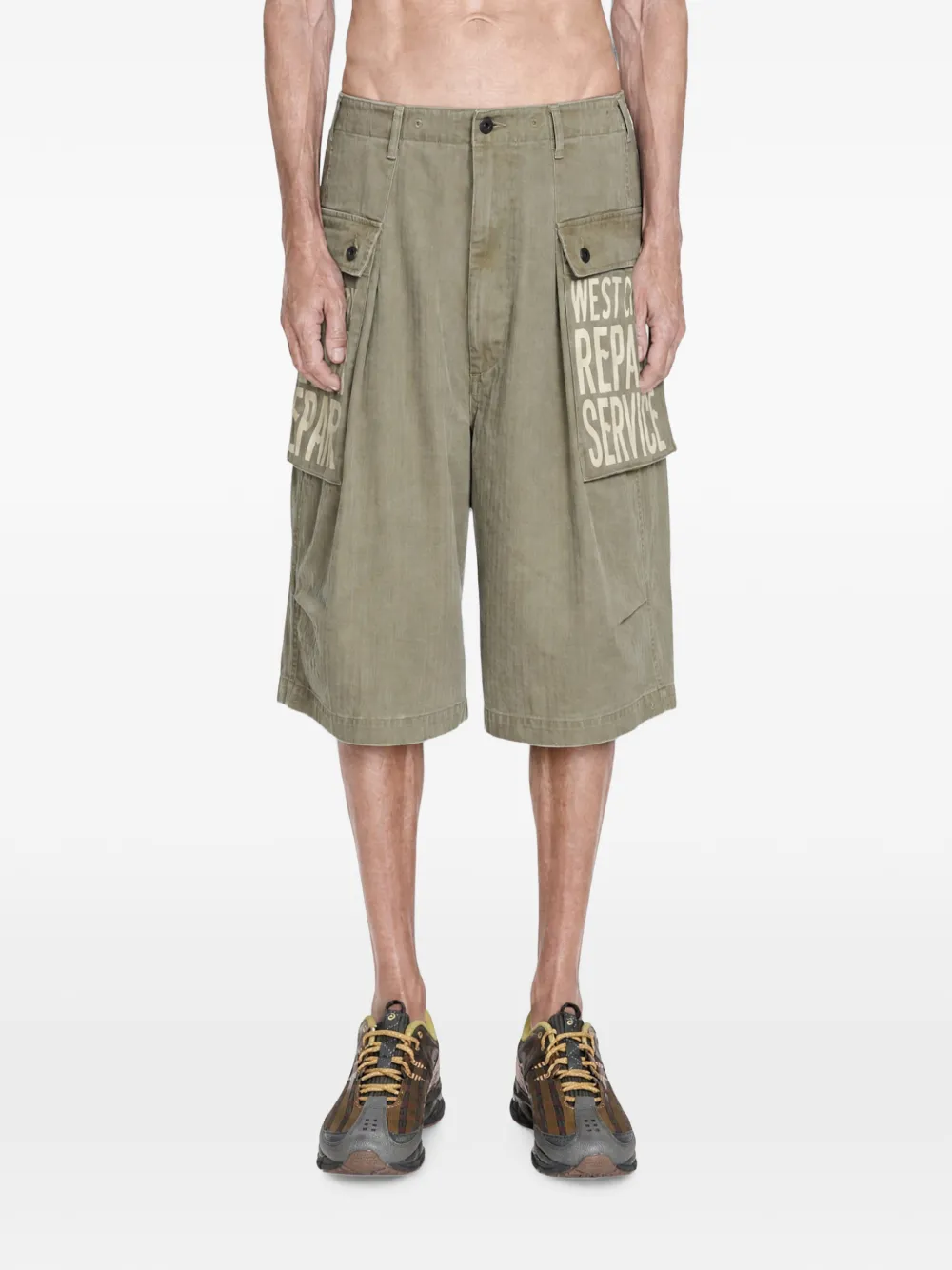 KAPITAL Jumbo Monkey cargo shorts - Verde