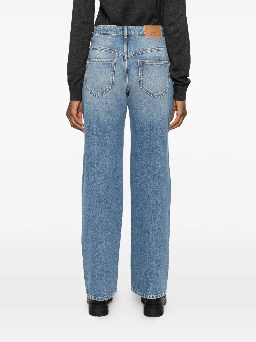 ISABEL MARANT Latissa seam-detail straight-leg jeans Blauw