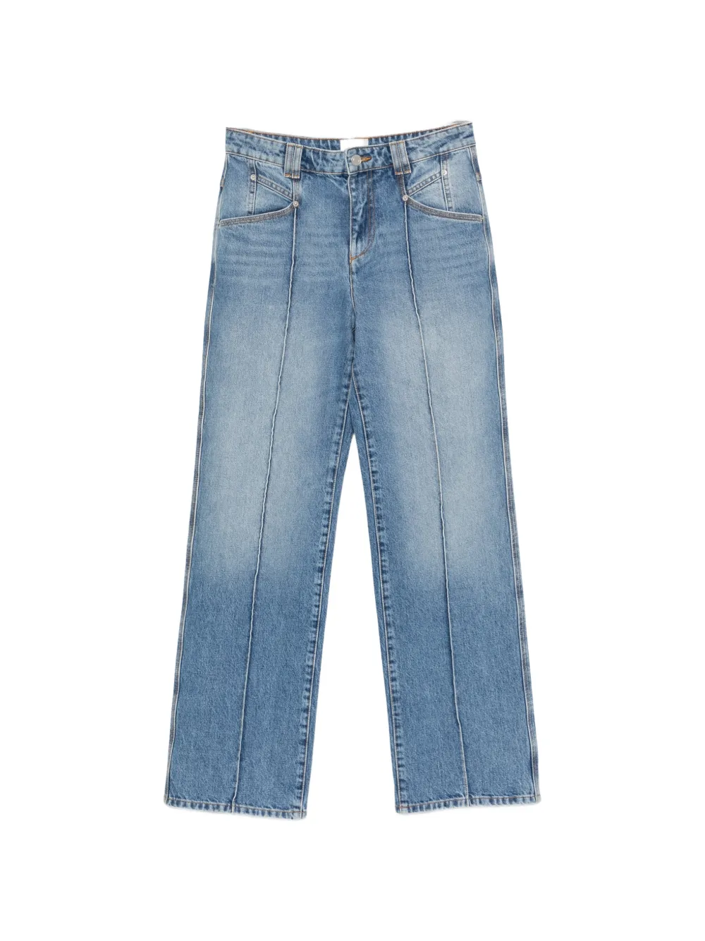 ISABEL MARANT Latissa seam-detail straight-leg jeans - Blu