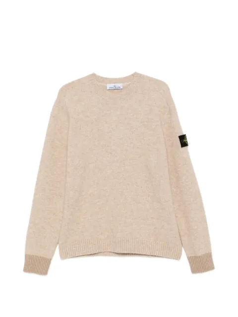Stone Island logo-patch long-sleeve sweater
