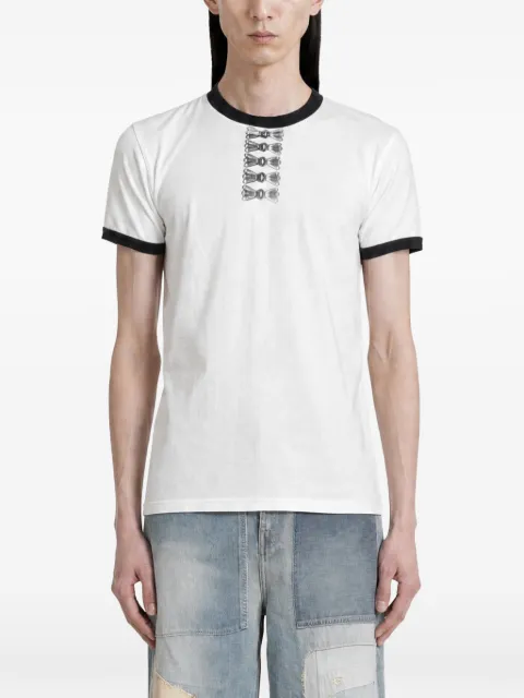 KAPITAL graphic-print contrast-trim T-shirt
