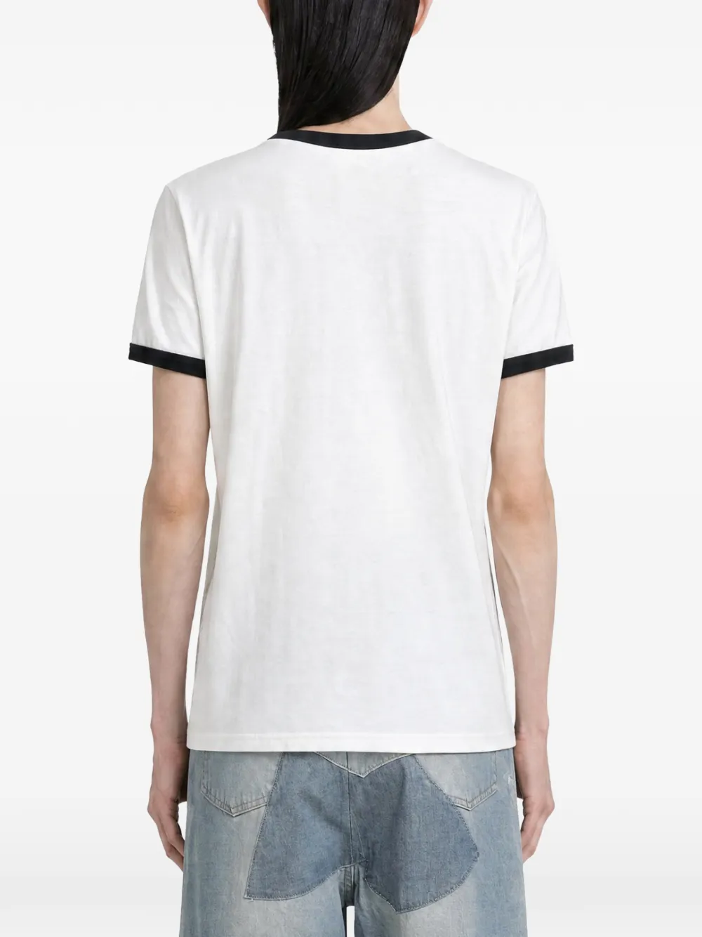 KAPITAL T-shirt met grafische print en contrasterende afwerking Wit