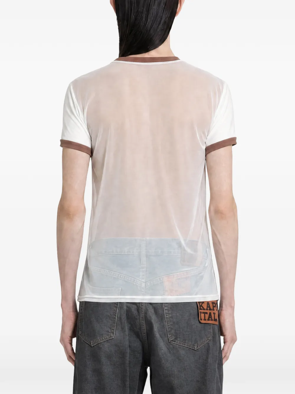 KAPITAL Anger Leopard doorzichtig T-shirt Wit