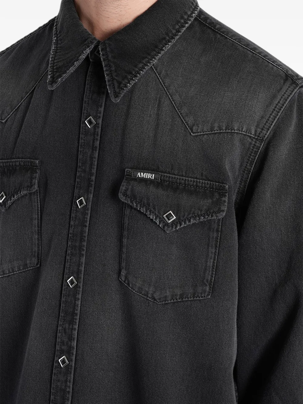 AMIRI Western denim overhemd met lange mouwen Zwart