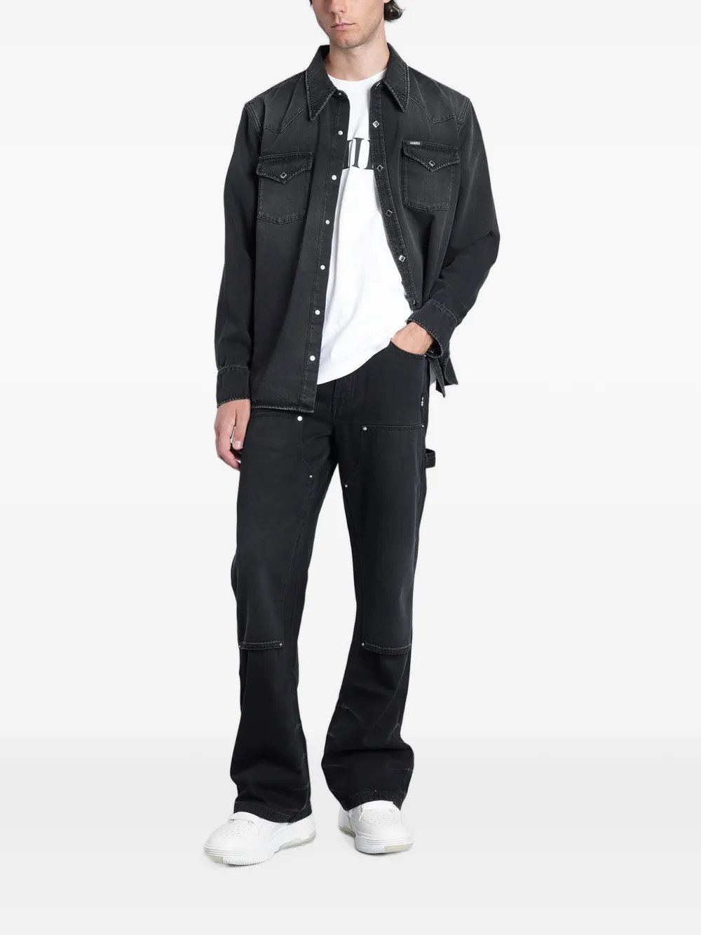 AMIRI Western denim overhemd met lange mouwen Zwart