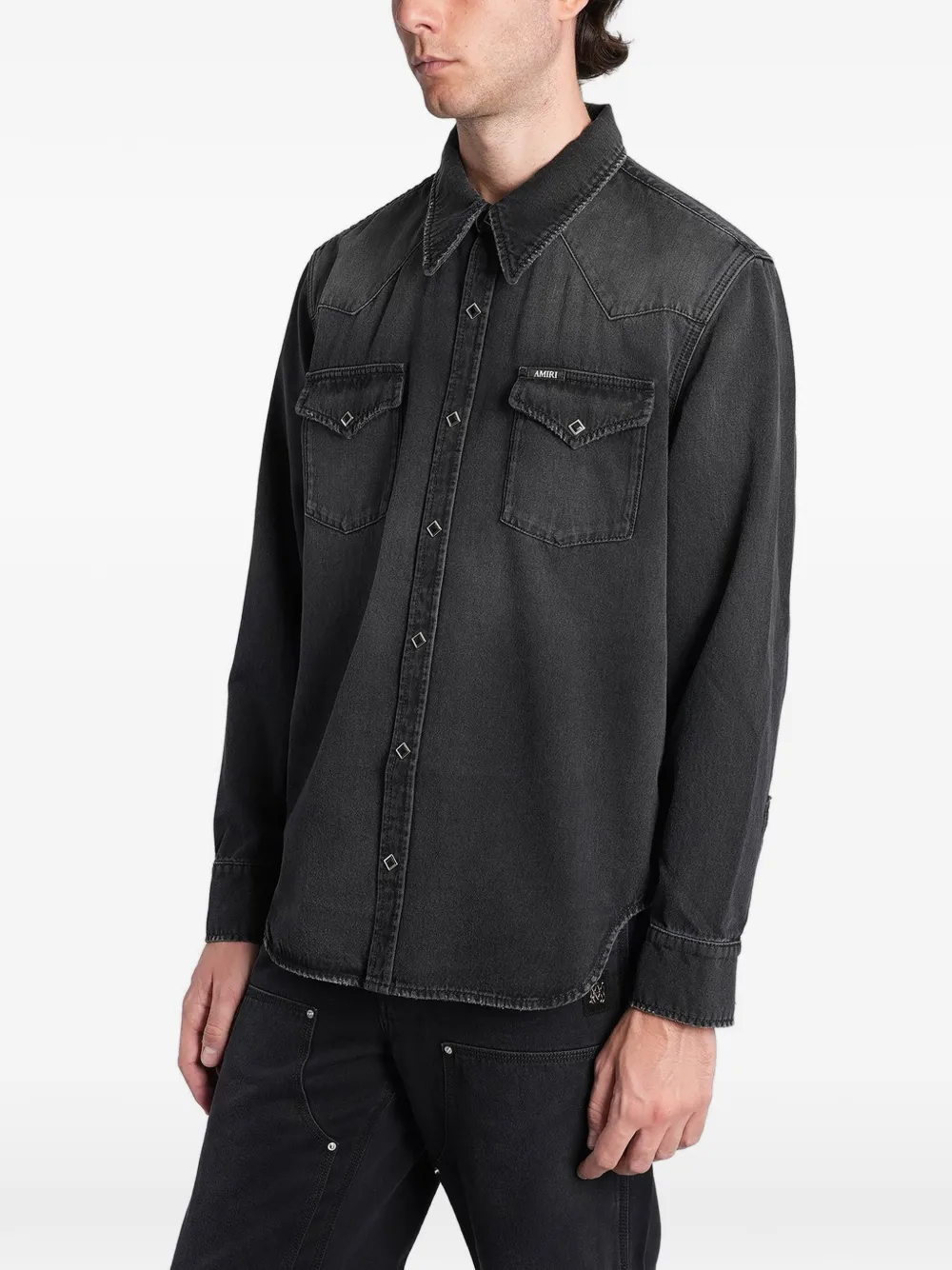 AMIRI Western denim overhemd met lange mouwen Zwart