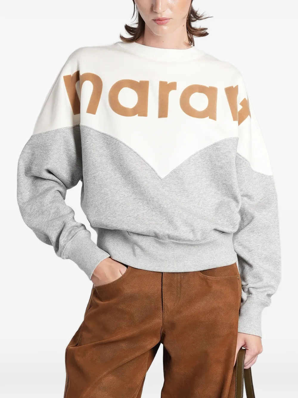 MARANT ÉTOILE Houston logo-print panelled sweater
