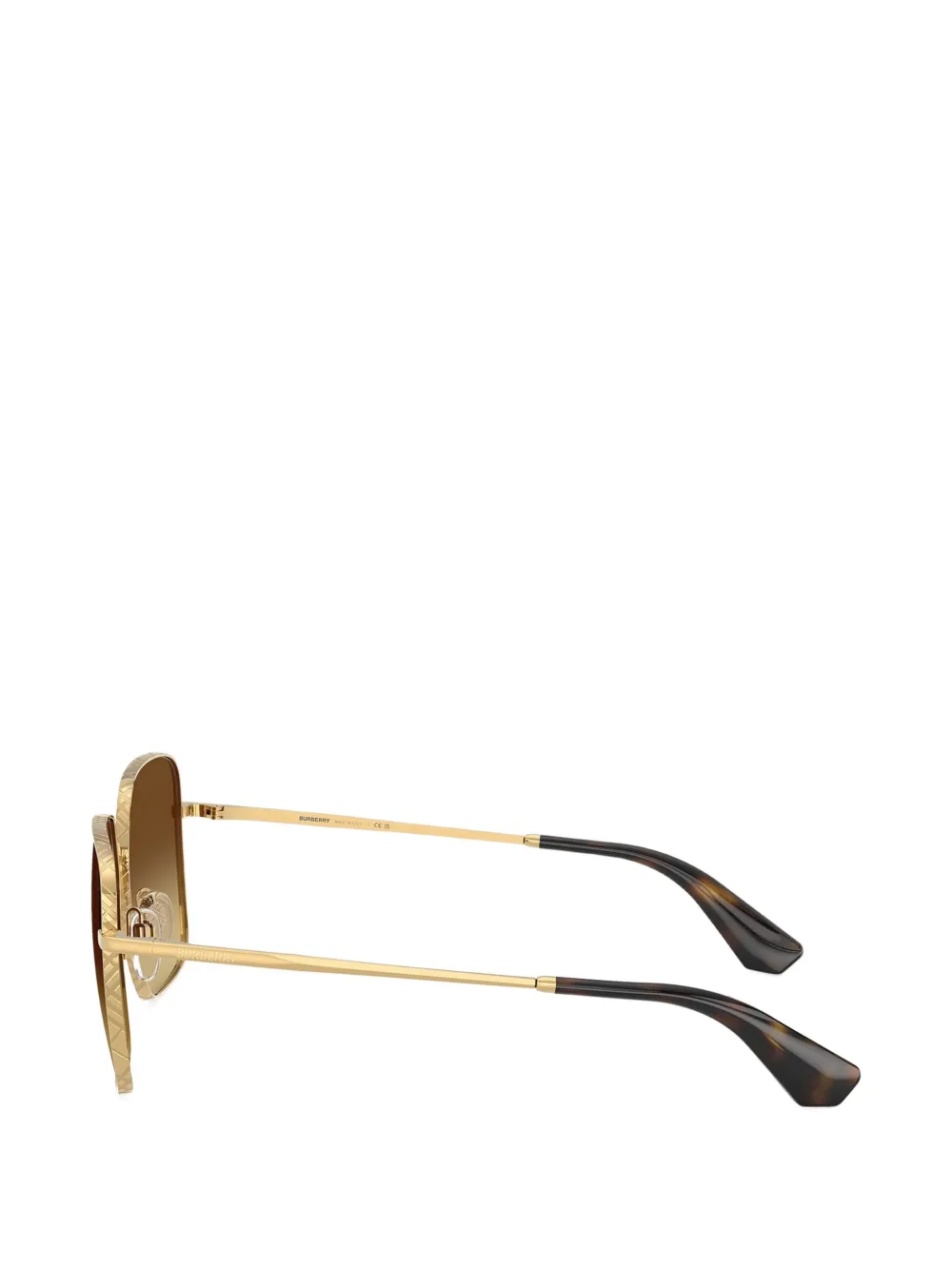 Burberry Eyewear Zonnebril met vierkant montuur en gegraveerde ruit Goud