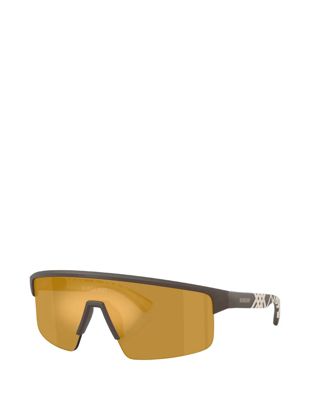 Burberry Eyewear Geruite zonnebril met oversized montuur Bruin