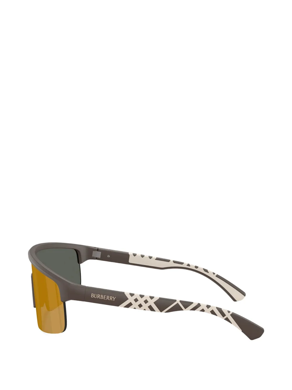 Burberry Eyewear Geruite zonnebril met oversized montuur Bruin