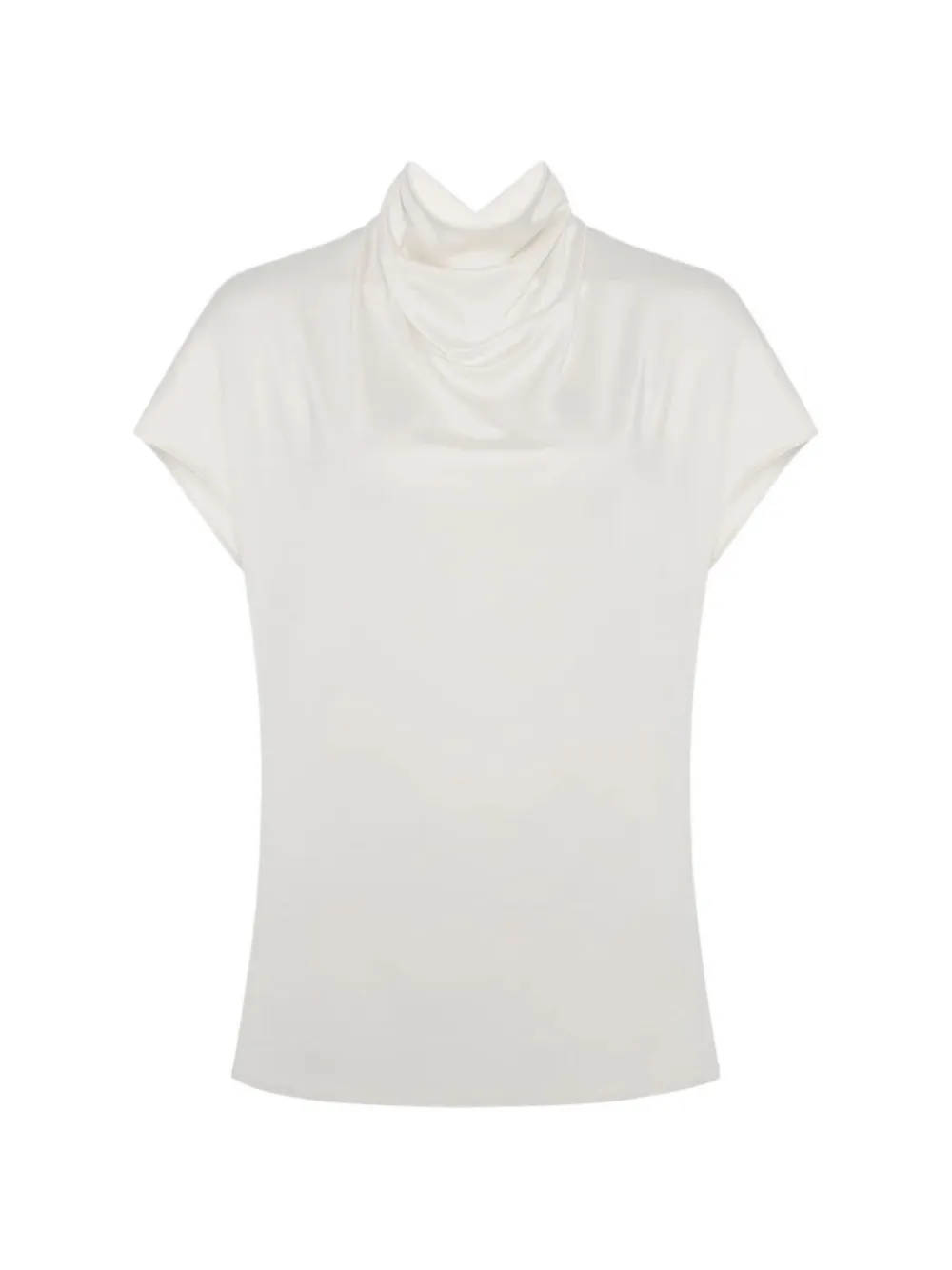 Another Tomorrow cowl-neck cap-sleeve top
