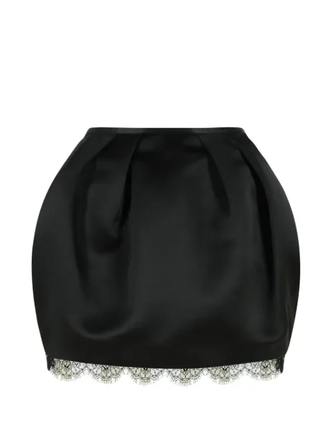 Blumarine falda plisada con ribete de encaje