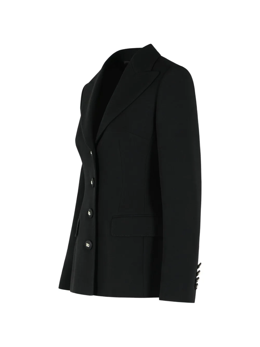 Dolce & Gabbana Jack met enkele rij knopen en DG-logo Zwart