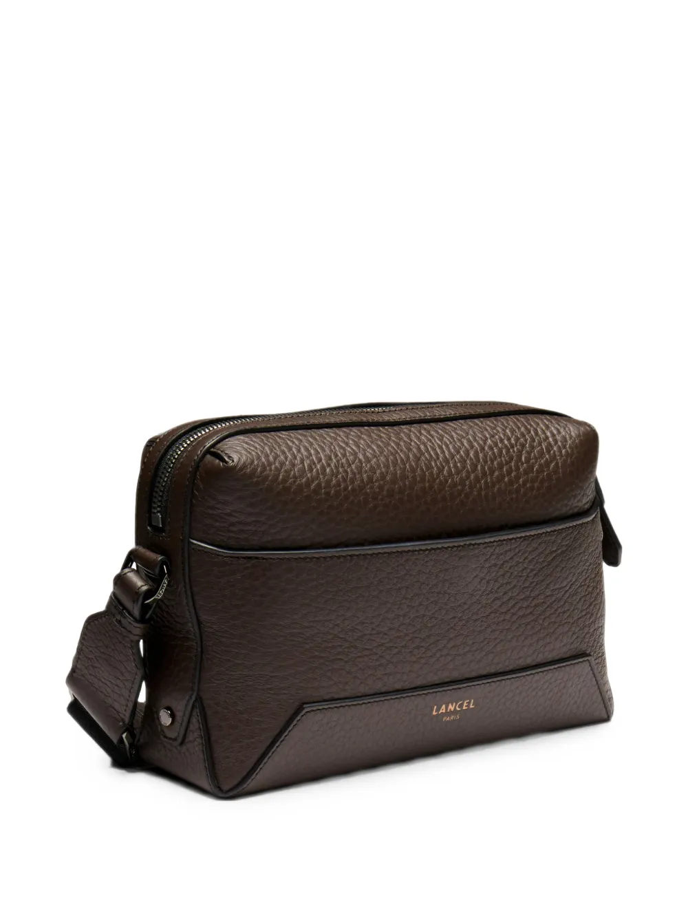 Lancel medium Milo grained leather camera bag Bruin