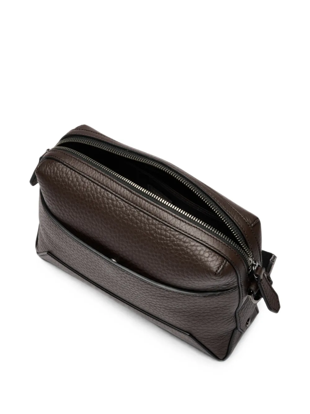 Lancel medium Milo grained leather camera bag Bruin