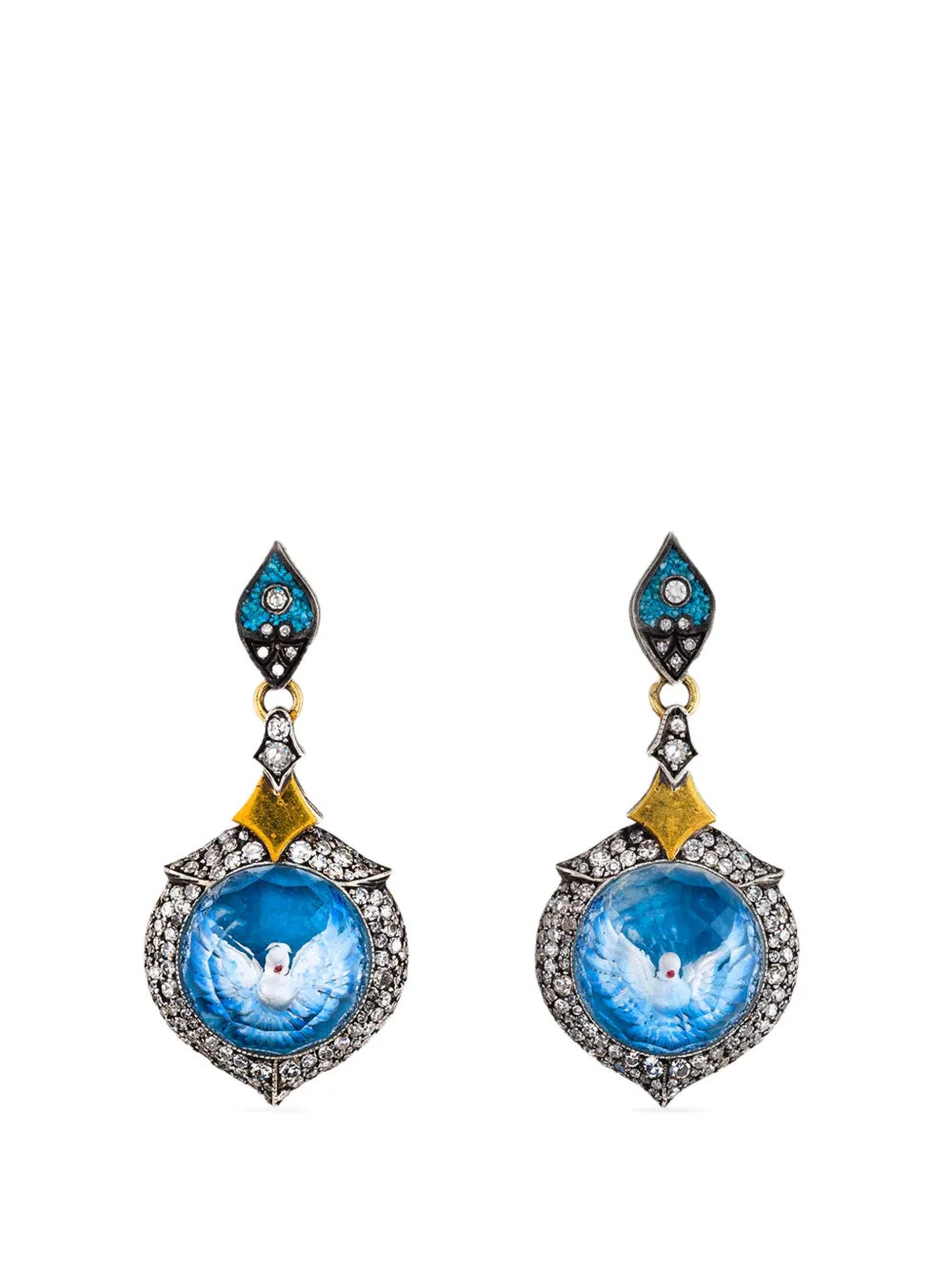 Sevan Bıçakçı Orecchini pendenti con diamanti - Argento