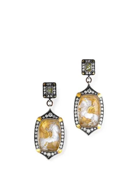 Sevan Bıçakçı embellished yellow diamond and rock crystal pegasus earrings