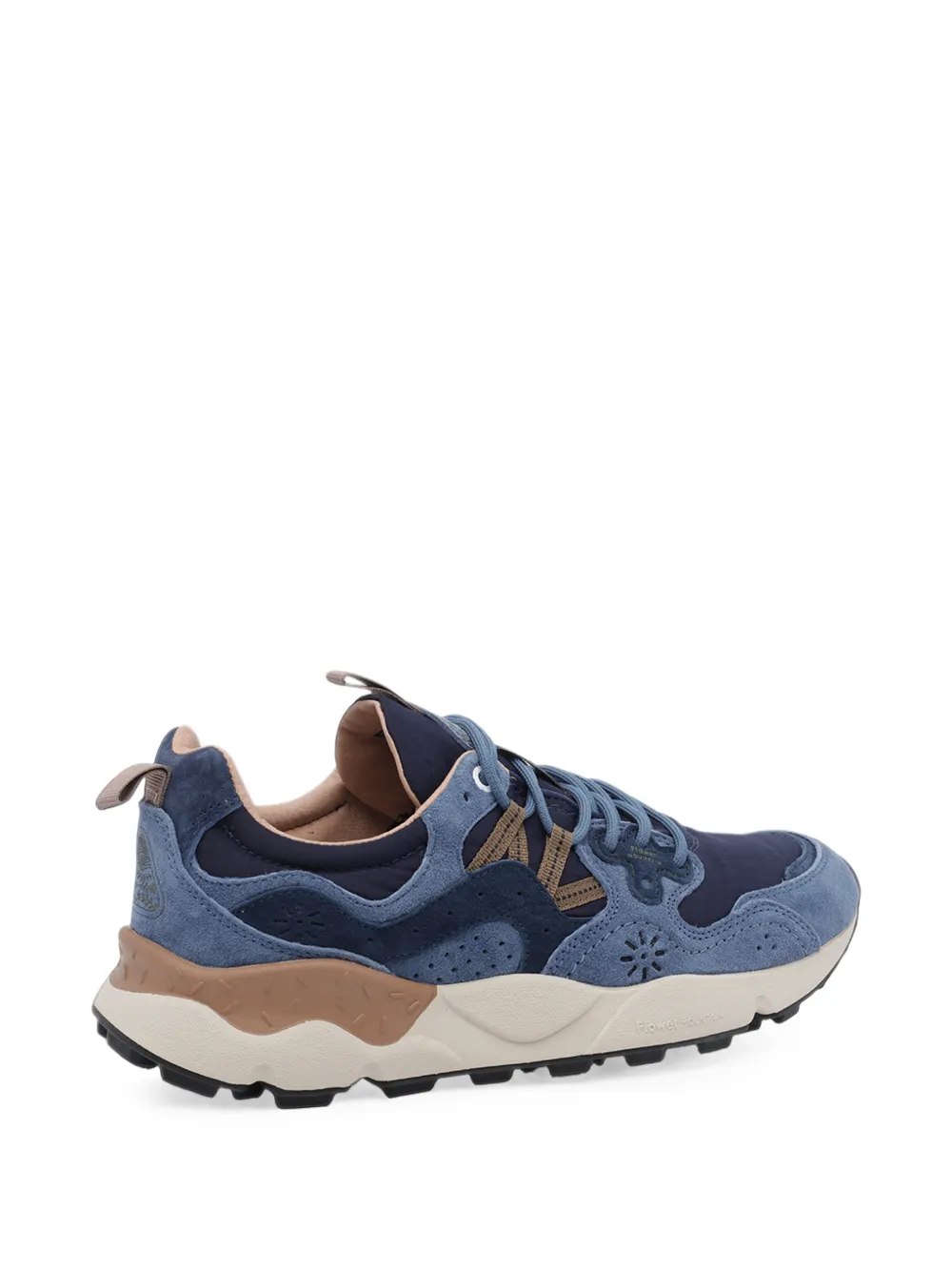 FLOWER MOUNTAIN Yamano 3 suede-panelled sneakers Blauw