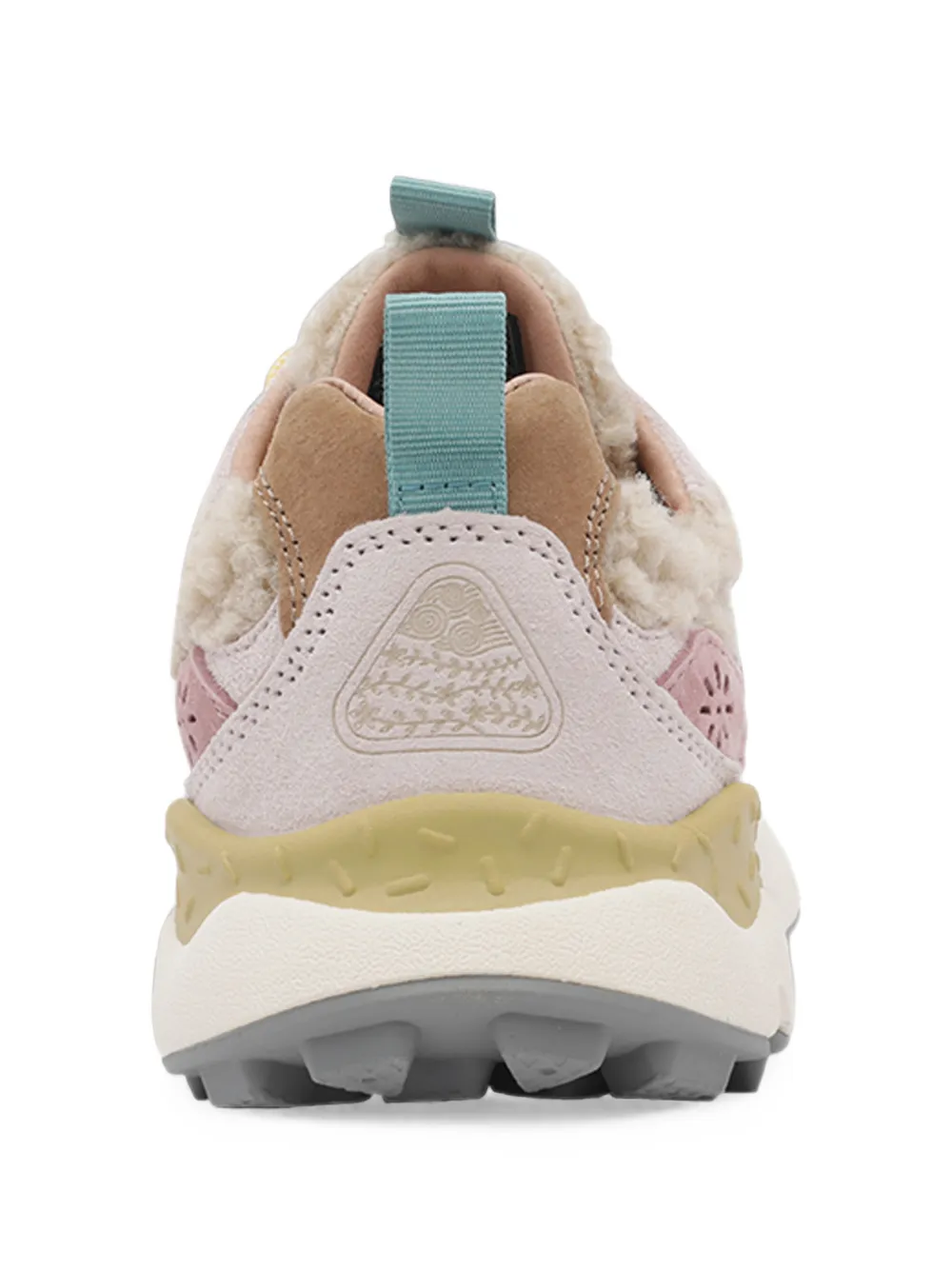 FLOWER MOUNTAIN Yamano 3 shearling-effect panelled sneakers Beige