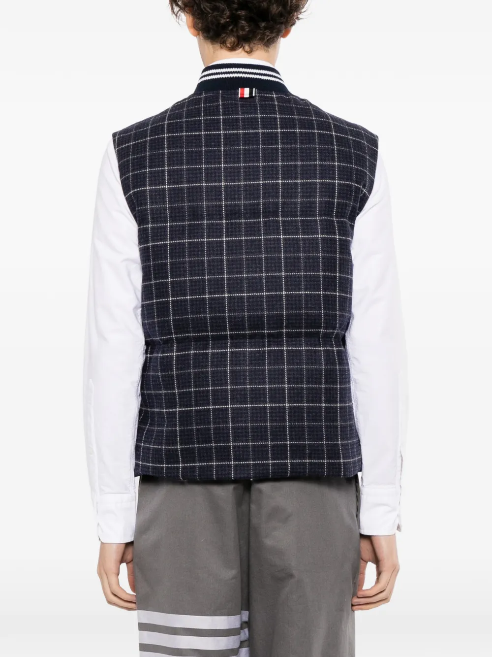Thom Browne Bodywarmer met donsvulling en drukknoopsluiting Blauw
