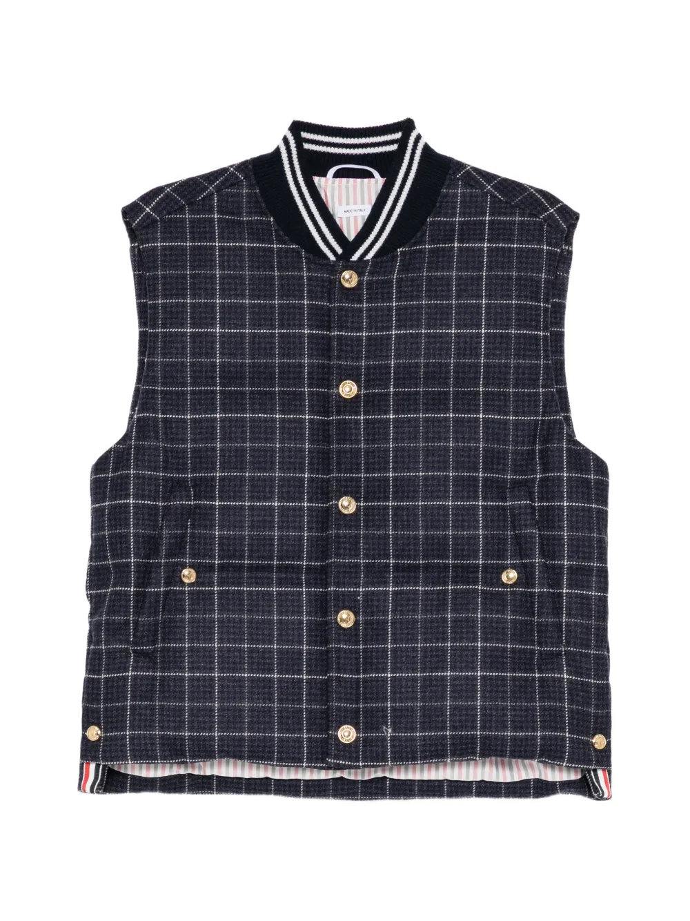 Thom Browne Down-filled snap-front gilet - Bleu Thom Browne Down-filled snap-front gilet - Bleu