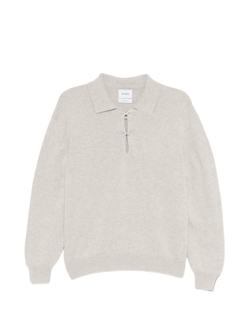 Barrie sparkling-cross polo sweater - Grigio