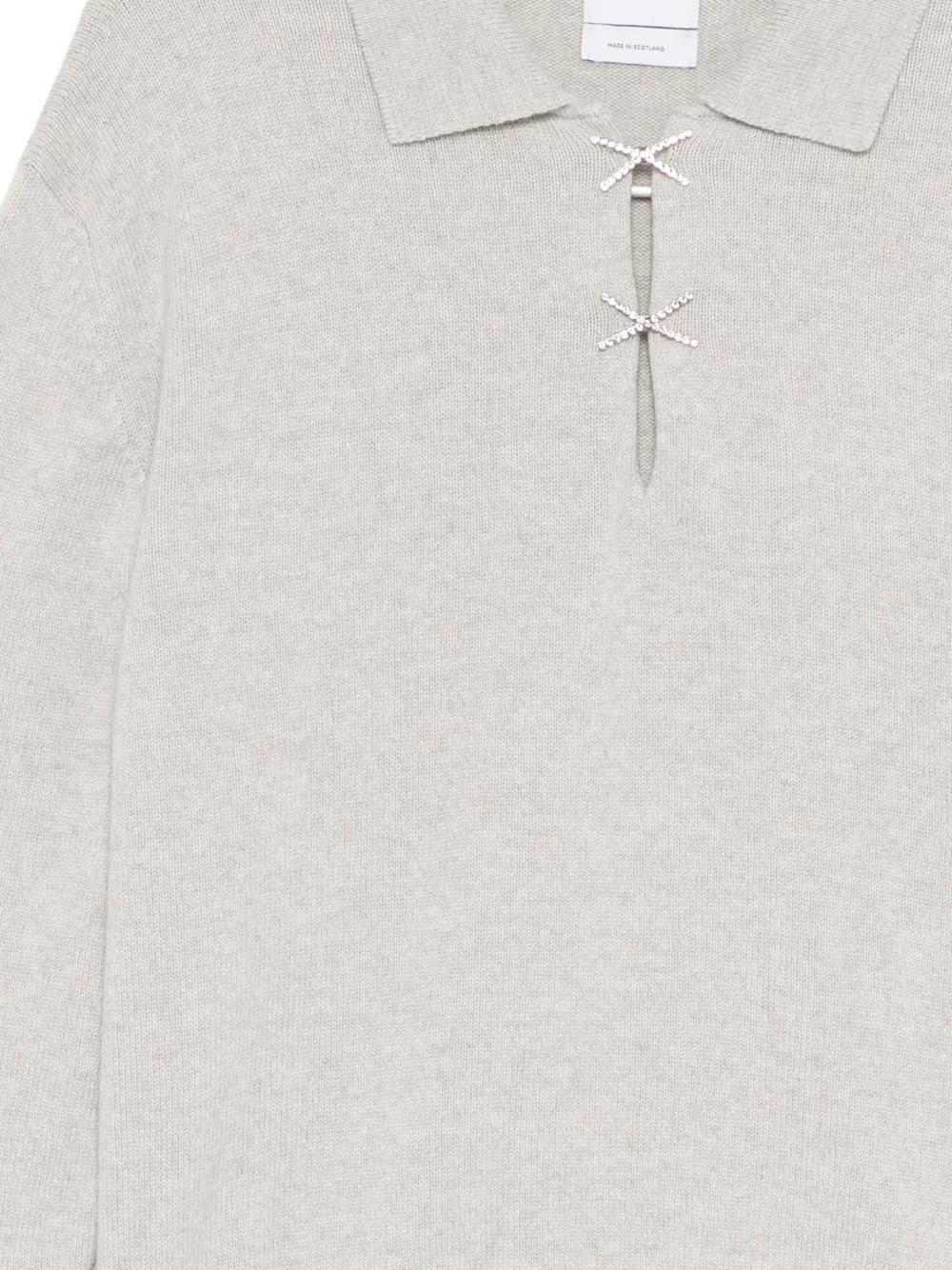 Barrie sparkling-cross polo sweater Grijs