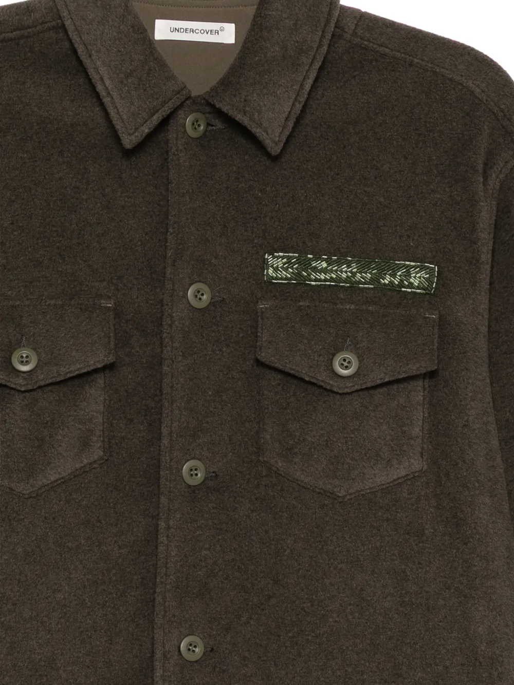 Undercover beaded button-up shirt Groen