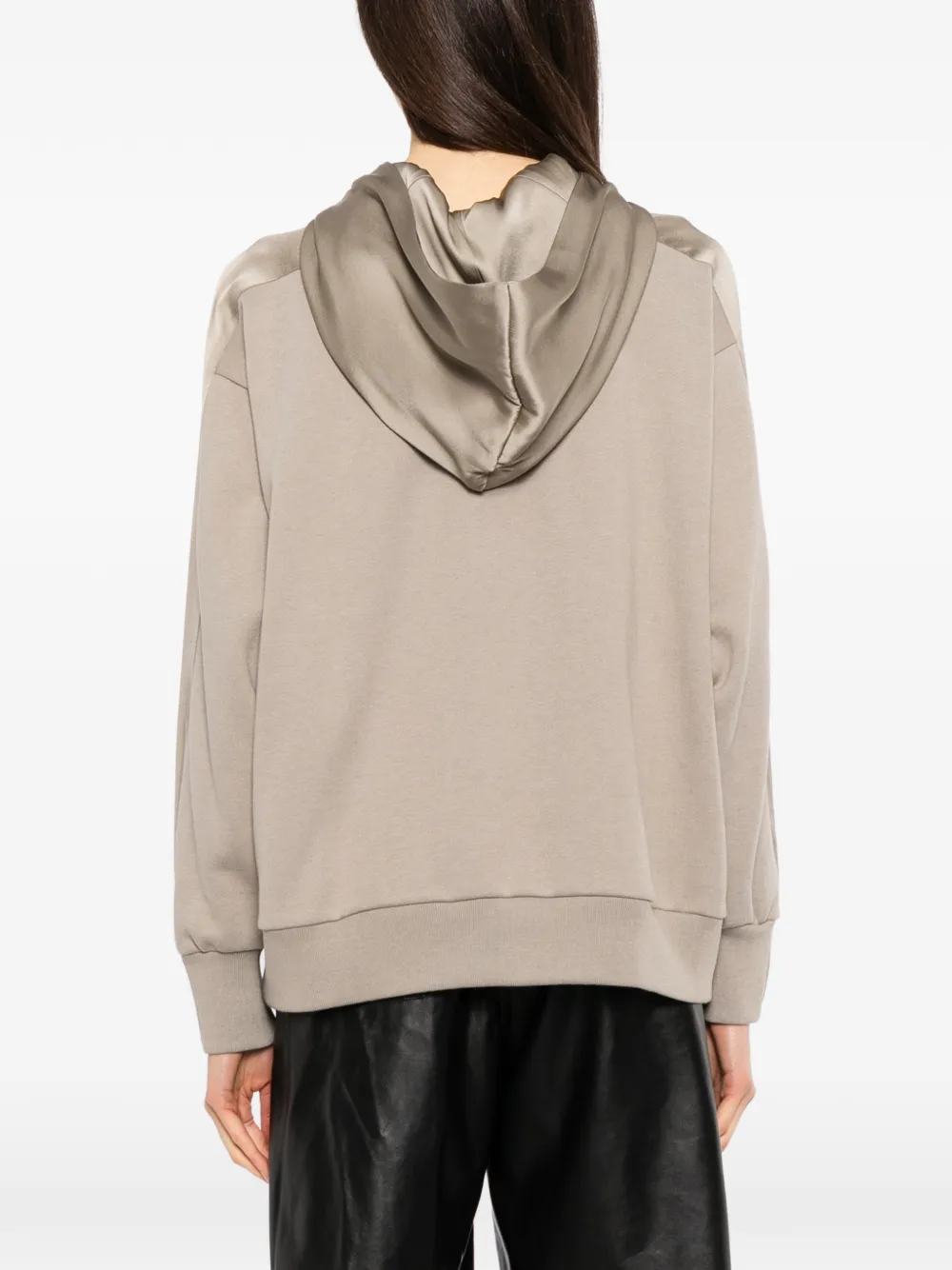 Undercover panelled zip-up hoodie Beige
