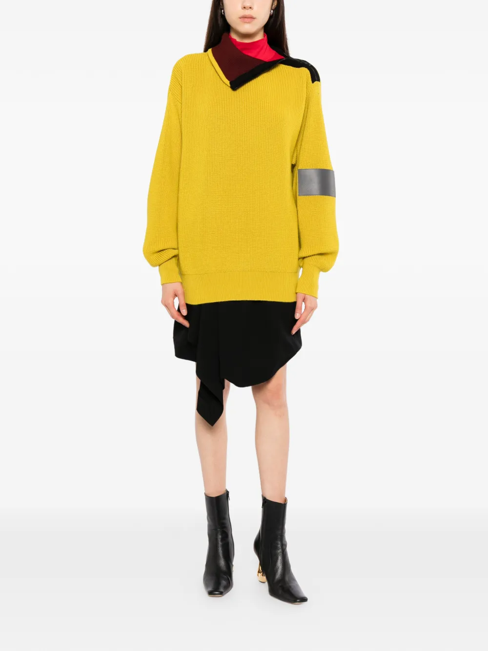 LOEWE zip-detail ribbed sweater Geel