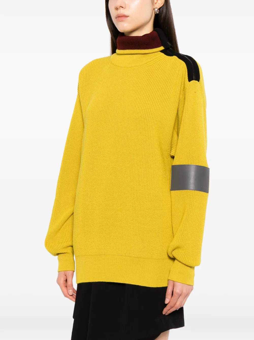 LOEWE zip-detail ribbed sweater Geel