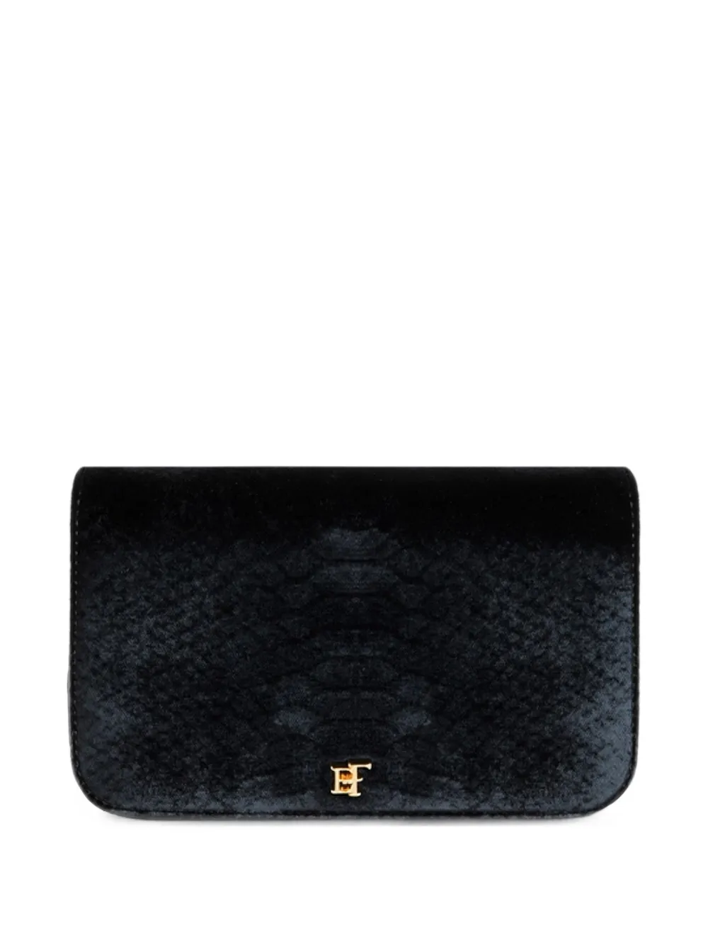 Elisabetta Franchi velvet shoulder bag with crocodile print