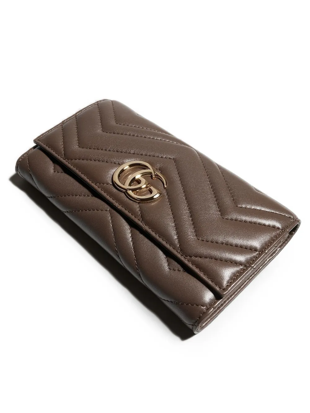 Gucci GG Marmont leren portemonnee Bruin