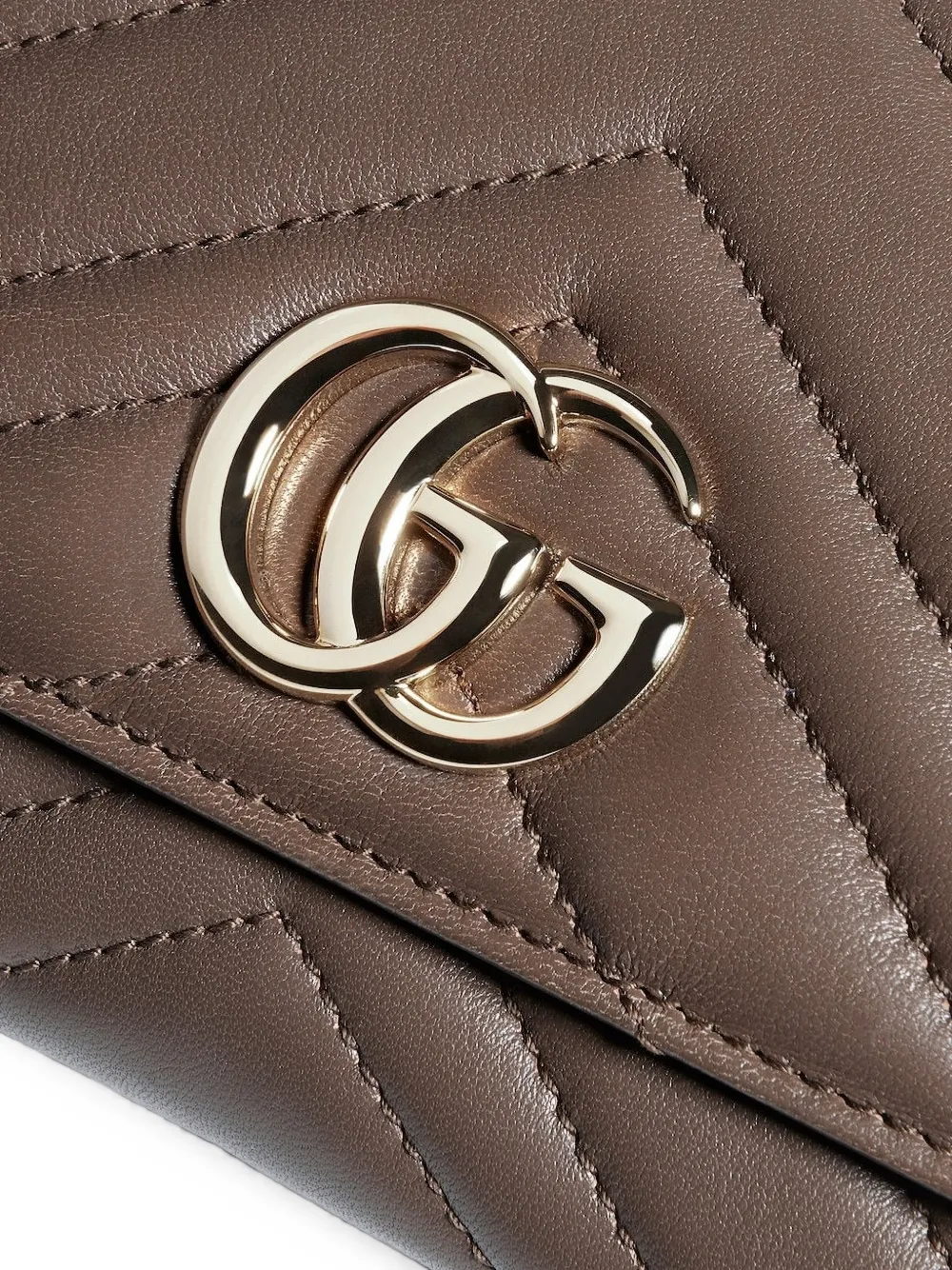 Gucci GG Marmont leren portemonnee Bruin