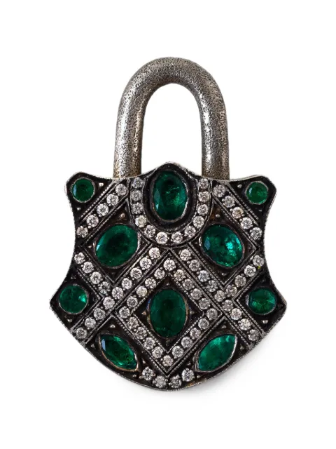 Sevan Bıçakçı green garnet and diamond padlock pendant