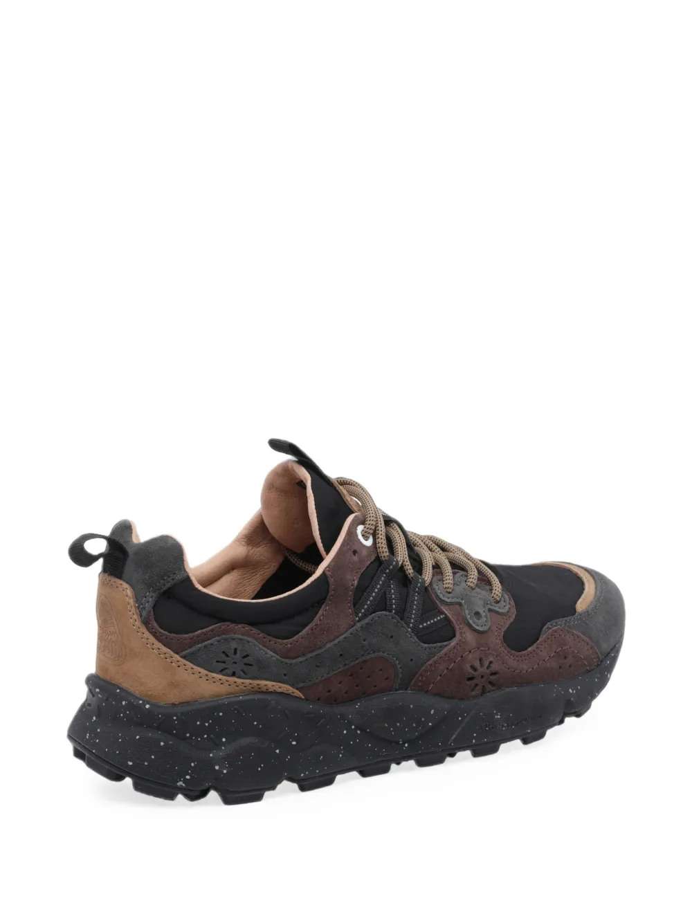 FLOWER MOUNTAIN Yamano 3 suede-panelled low-top sneakers Zwart