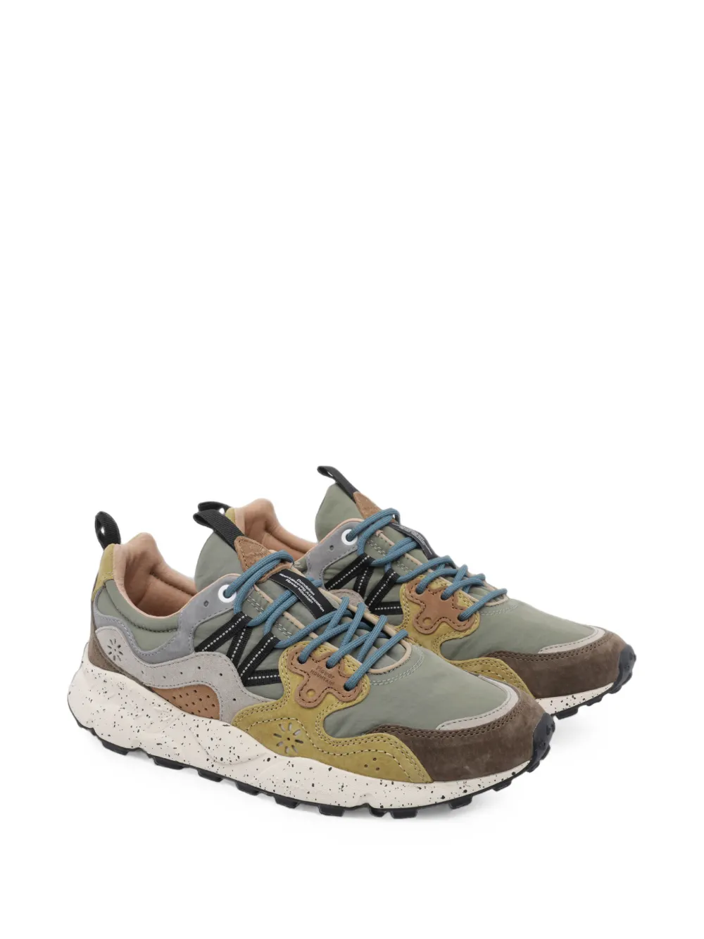 FLOWER MOUNTAIN YAMANO 3 suede-panelled low-top sneakers Bruin