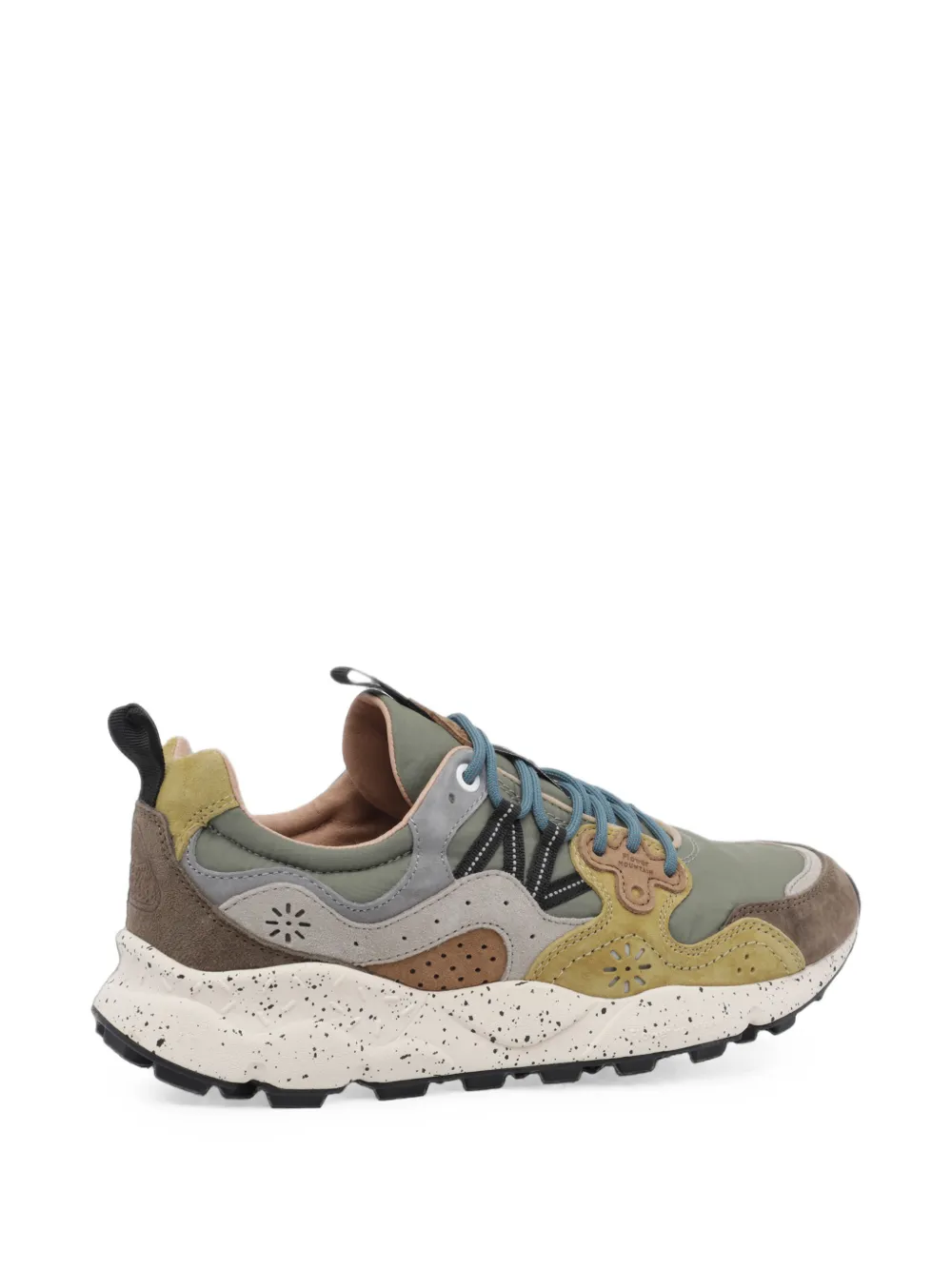 FLOWER MOUNTAIN YAMANO 3 suede-panelled low-top sneakers Bruin