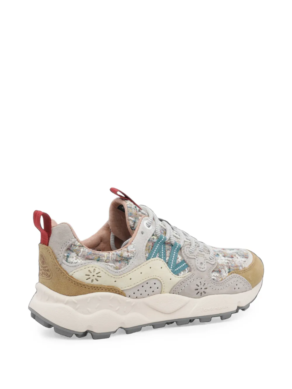 FLOWER MOUNTAIN Yamano 3 bouclé-panelled suede sneakers Beige