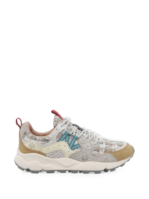 FLOWER MOUNTAIN Yamano 3 bouclé-panelled suede sneakers