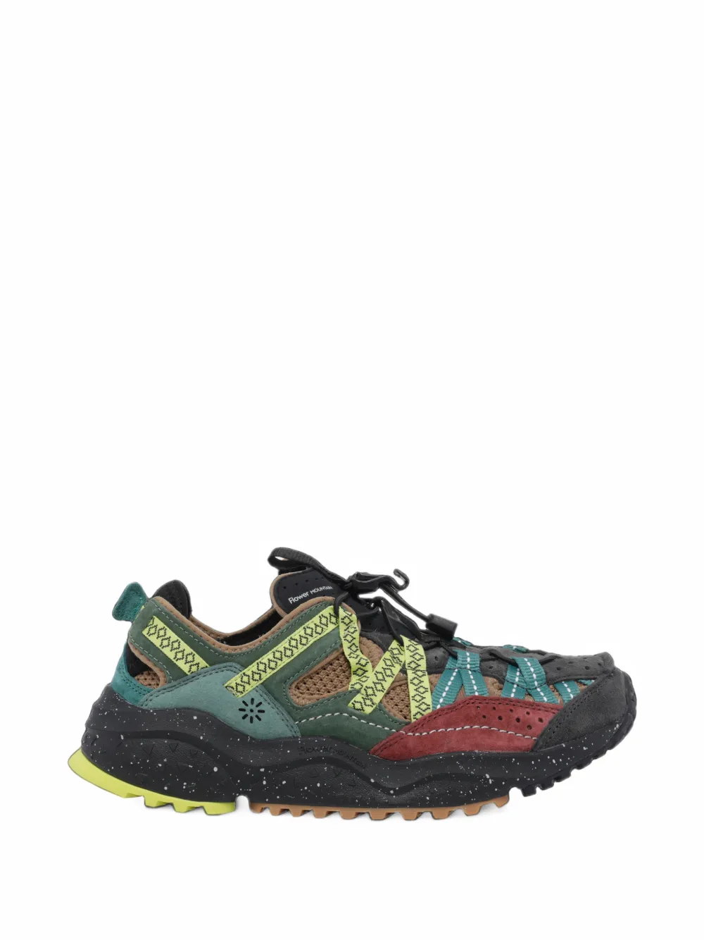 FLOWER MOUNTAIN Kazana panelled toggle-fastening sneakers - Grün