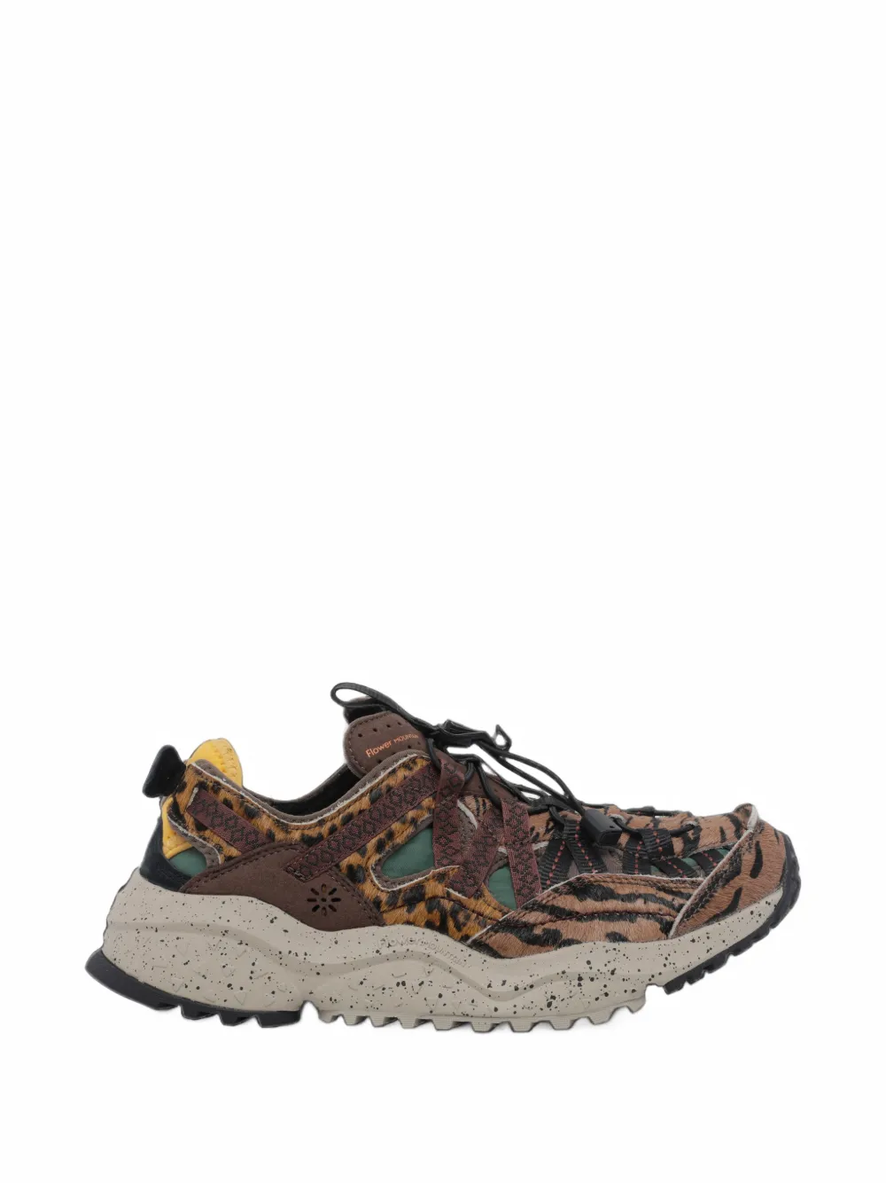 FLOWER MOUNTAIN Kazana animal-print toggle-fastening sneakers - Braun