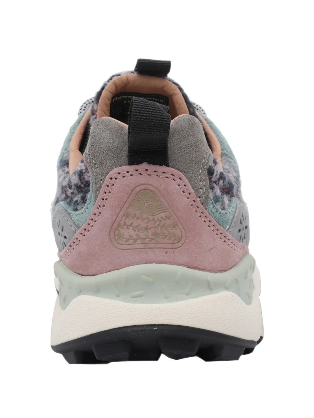 FLOWER MOUNTAIN suede-panelled tweed sneakers Grijs