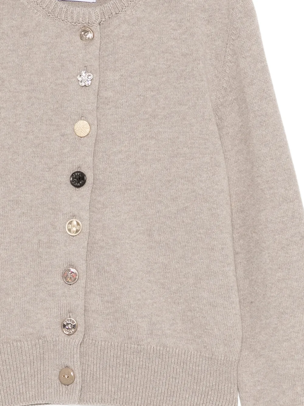 Barrie mismatched-buttons cardigan Beige