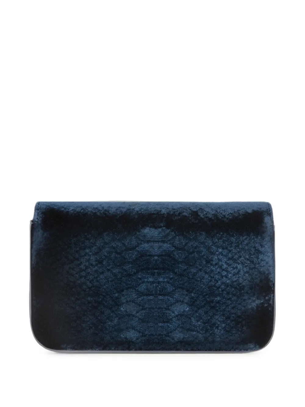 Elisabetta Franchi Fluwelen schoudertas met krokodillen-print Blauw