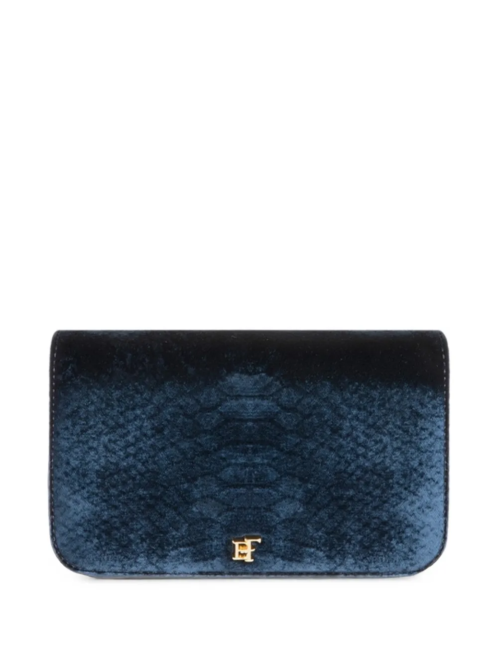 Elisabetta Franchi Velvet shoulder bag with crocodile print