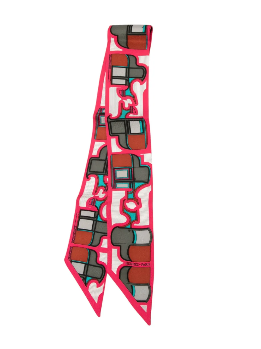 Hermès Pre-Owned 2010-2026 Les Cles a Pois Twilly Seidenschal - Rosa