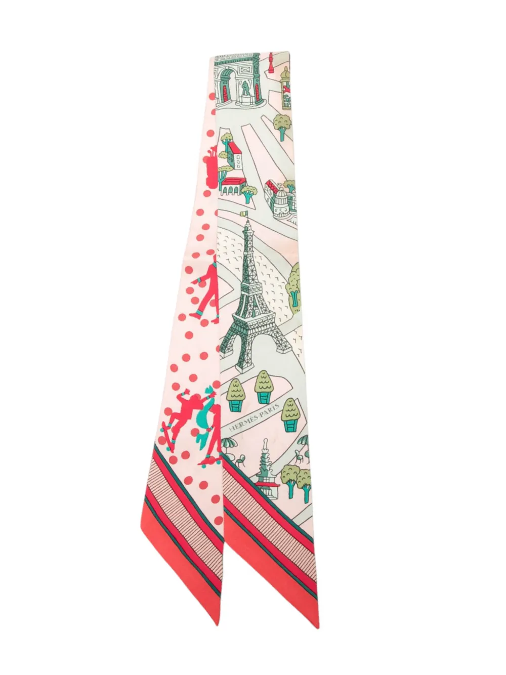 Hermès Pre-Owned 2015-2026 Les Nouveaux Amoureux de Paris Schal aus Seidentwill - Rosa